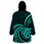 Turquoise New Zealand Mangopare Wearable Blanket Hoodie Aotearoa Maori Koru Style LT14 - Polynesian Pride