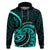 Turquoise New Zealand Mangopare Zip Hoodie Aotearoa Maori Koru Style LT14 Pullover Hoodie Turquoise - Polynesian Pride