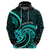 Turquoise New Zealand Mangopare Zip Hoodie Aotearoa Maori Koru Style LT14 - Polynesian Pride