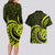 Lime Green New Zealand Mangopare Couples Matching Long Sleeve Bodycon Dress and Hawaiian Shirt Aotearoa Maori Koru Style LT14 - Polynesian Pride