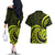 Lime Green New Zealand Mangopare Couples Matching Off The Shoulder Long Sleeve Dress and Hawaiian Shirt Aotearoa Maori Koru Style LT14 - Polynesian Pride