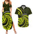 Lime Green New Zealand Mangopare Couples Matching Summer Maxi Dress and Hawaiian Shirt Aotearoa Maori Koru Style LT14 Lime Green - Polynesian Pride