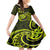 Lime Green New Zealand Mangopare Family Matching Long Sleeve Bodycon Dress and Hawaiian Shirt Aotearoa Maori Koru Style LT14 Daughter's Dress Lime Green - Polynesian Pride