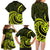 Lime Green New Zealand Mangopare Family Matching Long Sleeve Bodycon Dress and Hawaiian Shirt Aotearoa Maori Koru Style LT14 - Polynesian Pride