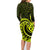 Lime Green New Zealand Mangopare Family Matching Long Sleeve Bodycon Dress and Hawaiian Shirt Aotearoa Maori Koru Style LT14 - Polynesian Pride