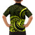 Lime Green New Zealand Mangopare Family Matching Off Shoulder Long Sleeve Dress and Hawaiian Shirt Aotearoa Maori Koru Style LT14 - Polynesian Pride