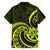 Lime Green New Zealand Mangopare Family Matching Off Shoulder Long Sleeve Dress and Hawaiian Shirt Aotearoa Maori Koru Style LT14 - Polynesian Pride