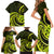 Lime Green New Zealand Mangopare Family Matching Short Sleeve Bodycon Dress and Hawaiian Shirt Aotearoa Maori Koru Style LT14 - Polynesian Pride