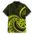 Lime Green New Zealand Mangopare Family Matching Short Sleeve Bodycon Dress and Hawaiian Shirt Aotearoa Maori Koru Style LT14 - Polynesian Pride