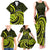 Lime Green New Zealand Mangopare Family Matching Tank Maxi Dress and Hawaiian Shirt Aotearoa Maori Koru Style LT14 - Polynesian Pride