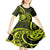 Lime Green New Zealand Mangopare Kid Short Sleeve Dress Aotearoa Maori Koru Style LT14 - Polynesian Pride