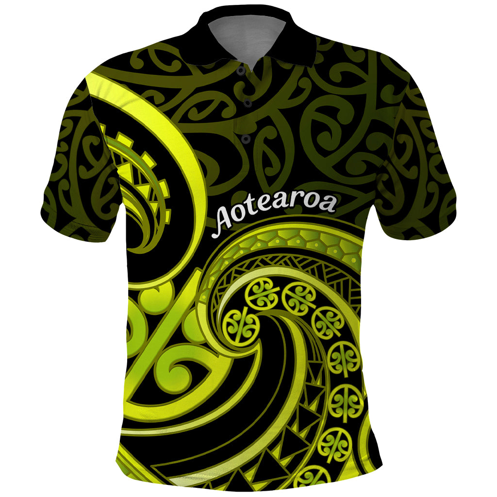 Lime Green New Zealand Mangopare Polo Shirt Aotearoa Maori Koru Style LT14 Lime Green - Polynesian Pride