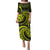 Lime Green New Zealand Mangopare Puletasi Aotearoa Maori Koru Style LT14 Long Dress Lime Green - Polynesian Pride