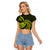 Lime Green New Zealand Mangopare Raglan Cropped T Shirt Aotearoa Maori Koru Style LT14 Female Lime Green - Polynesian Pride