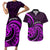 Purple Aotearoa Mangopare Couples Matching Short Sleeve Bodycon Dress and Hawaiian Shirt NZ Maori Koru Style LT14 Purple - Polynesian Pride