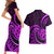 Purple Aotearoa Mangopare Couples Matching Short Sleeve Bodycon Dress and Hawaiian Shirt NZ Maori Koru Style LT14 - Polynesian Pride