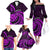 Purple Aotearoa Mangopare Family Matching Off Shoulder Long Sleeve Dress and Hawaiian Shirt NZ Maori Koru Style LT14 - Polynesian Pride