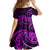 Purple Aotearoa Mangopare Family Matching Off Shoulder Maxi Dress and Hawaiian Shirt NZ Maori Koru Style LT14 - Polynesian Pride