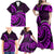 Purple Aotearoa Mangopare Family Matching Off Shoulder Maxi Dress and Hawaiian Shirt NZ Maori Koru Style LT14 - Polynesian Pride