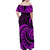 Purple Aotearoa Mangopare Family Matching Off Shoulder Maxi Dress and Hawaiian Shirt NZ Maori Koru Style LT14 - Polynesian Pride