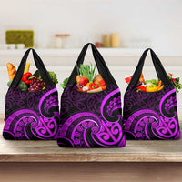 Purple Aotearoa Mangopare Grocery Bag NZ Maori Koru Style LT14 3-pack One Size Purple - Polynesian Pride