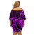 Purple Aotearoa Mangopare Off Shoulder Short Dress NZ Maori Koru Style LT14 - Polynesian Pride