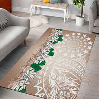 Cook Islands Tiare Maori With Conch Shell Area Rug 2025 Pasifika Polynesian Tattoo LT14 - Polynesian Pride
