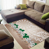 Cook Islands Tiare Maori With Conch Shell Area Rug 2025 Pasifika Polynesian Tattoo LT14 - Polynesian Pride
