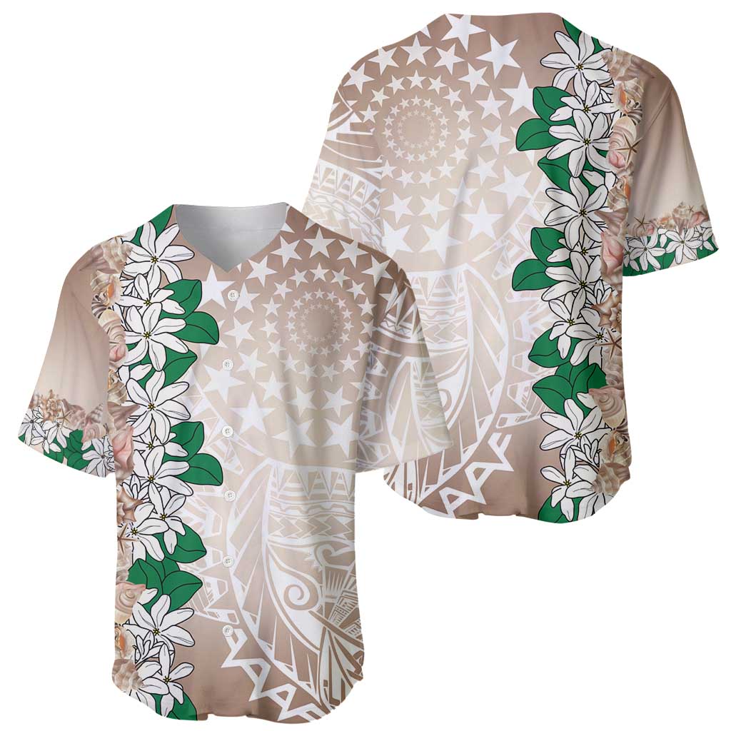 Cook Islands Tiare Maori With Conch Shell Baseball Jersey 2025 Pasifika Polynesian Tattoo LT14 - Polynesian Pride