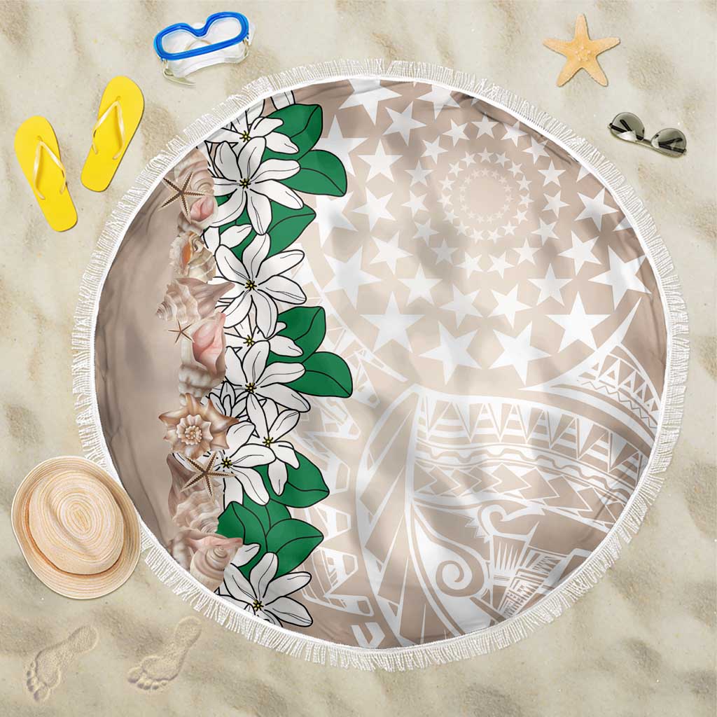 Cook Islands Tiare Maori With Conch Shell Beach Blanket 2025 Pasifika Polynesian Tattoo LT14 One Size 150cm Brown - Polynesian Pride