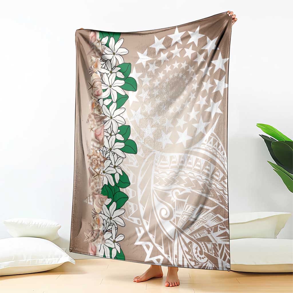 Cook Islands Tiare Maori With Conch Shell Blanket 2025 Pasifika Polynesian Tattoo LT14 - Polynesian Pride