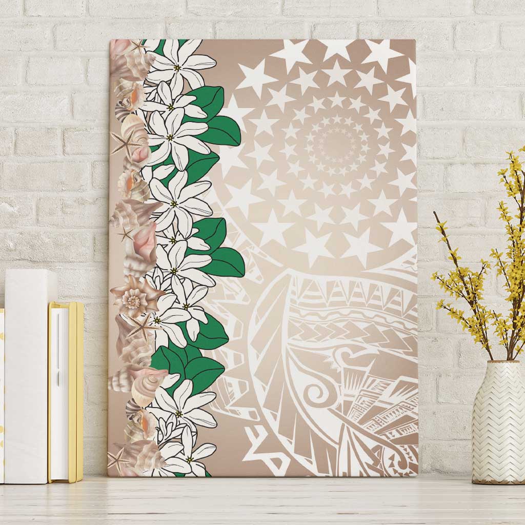 Cook Islands Tiare Maori With Conch Shell Canvas Wall Art 2025 Pasifika Polynesian Tattoo LT14 Without Frame Brown - Polynesian Pride