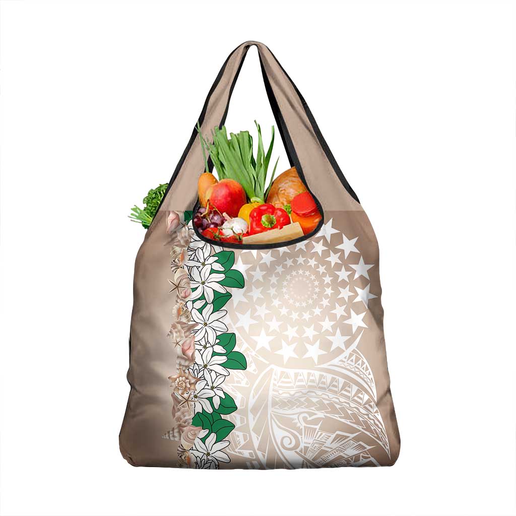 Cook Islands Tiare Maori With Conch Shell Grocery Bag 2025 Pasifika Polynesian Tattoo LT14 1-pack One Size Brown - Polynesian Pride