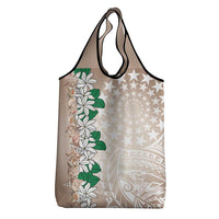 Cook Islands Tiare Maori With Conch Shell Grocery Bag 2025 Pasifika Polynesian Tattoo LT14 - Polynesian Pride