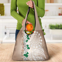 Cook Islands Tiare Maori With Conch Shell Grocery Bag 2025 Pasifika Polynesian Tattoo LT14 - Polynesian Pride