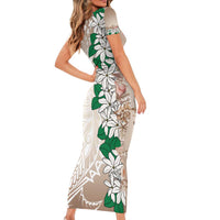 Cook Islands Tiare Maori With Conch Shell Short Sleeve Bodycon Dress 2025 Pasifika Polynesian Tattoo LT14 - Polynesian Pride