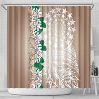 Cook Islands Tiare Maori With Conch Shell Shower Curtain 2025 Pasifika Polynesian Tattoo LT14 - Polynesian Pride