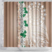 Cook Islands Tiare Maori With Conch Shell Shower Curtain 2025 Pasifika Polynesian Tattoo LT14 - Polynesian Pride