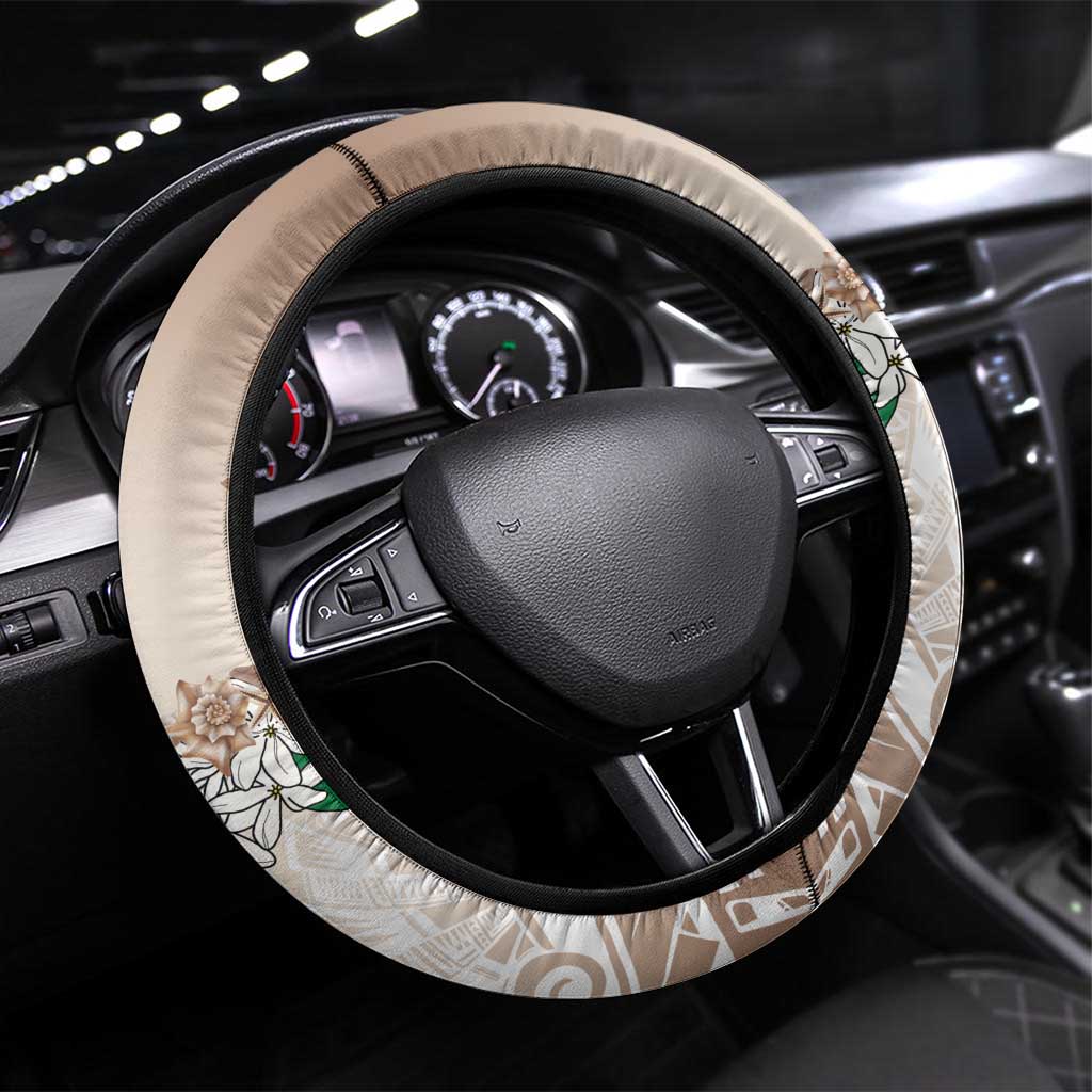 Cook Islands Tiare Maori With Conch Shell Steering Wheel Cover 2025 Pasifika Polynesian Tattoo