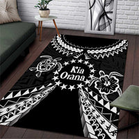 Kia Orana Cook Islands Area Rug 2025 Pasifika Polynesian Turtle Black Color LT14 Black - Polynesian Pride