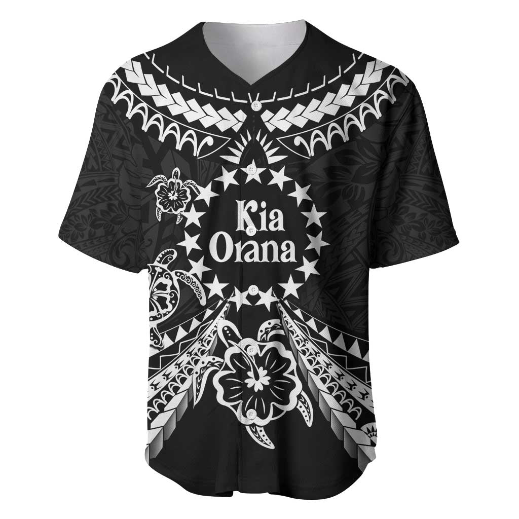 Kia Orana Cook Islands Baseball Jersey 2025 Pasifika Polynesian Turtle Black Color LT14 Black - Polynesian Pride