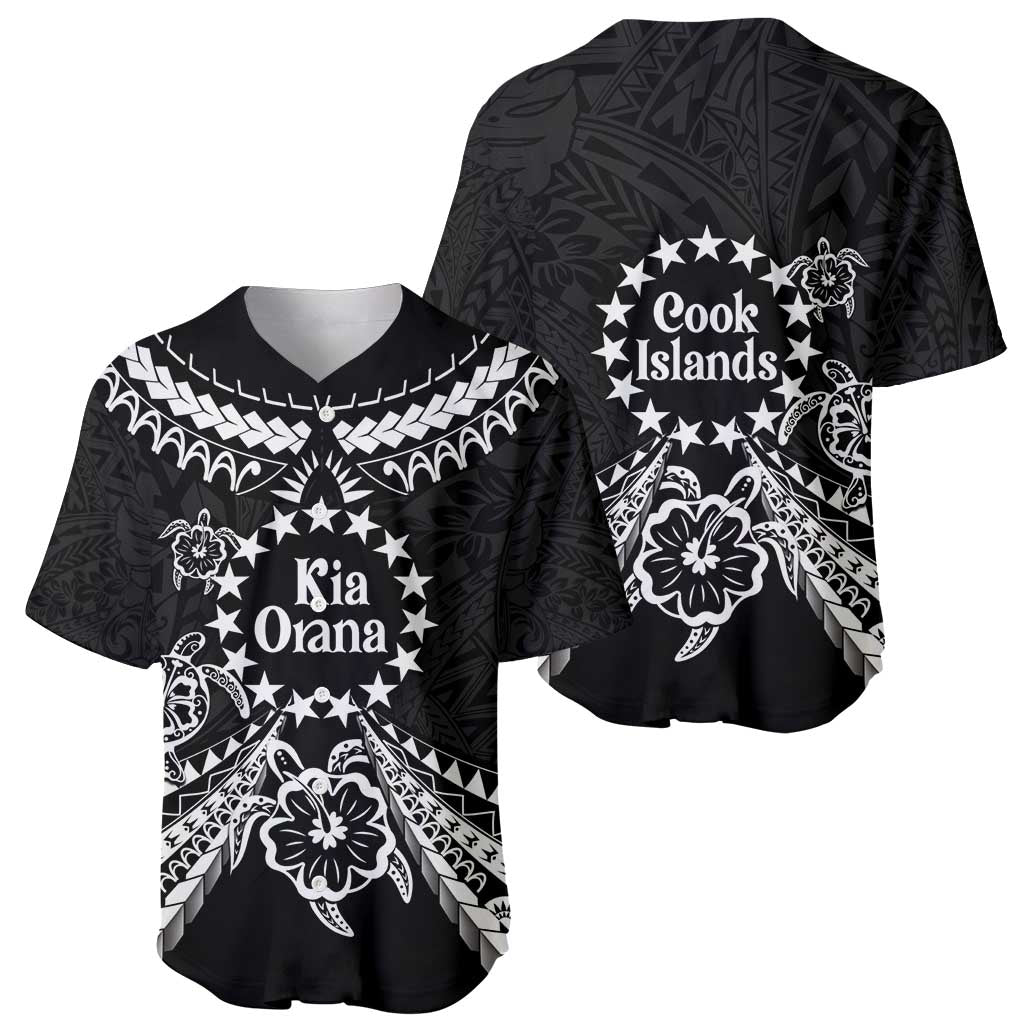 Kia Orana Cook Islands Baseball Jersey 2025 Pasifika Polynesian Turtle Black Color LT14 - Polynesian Pride