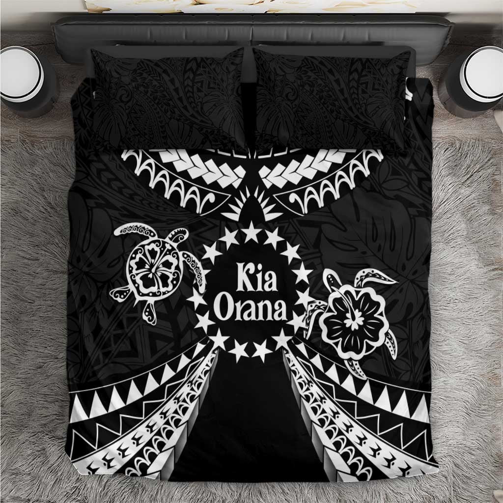 Kia Orana Cook Islands Bedding Set 2025 Pasifika Polynesian Turtle Black Color LT14 Black - Polynesian Pride