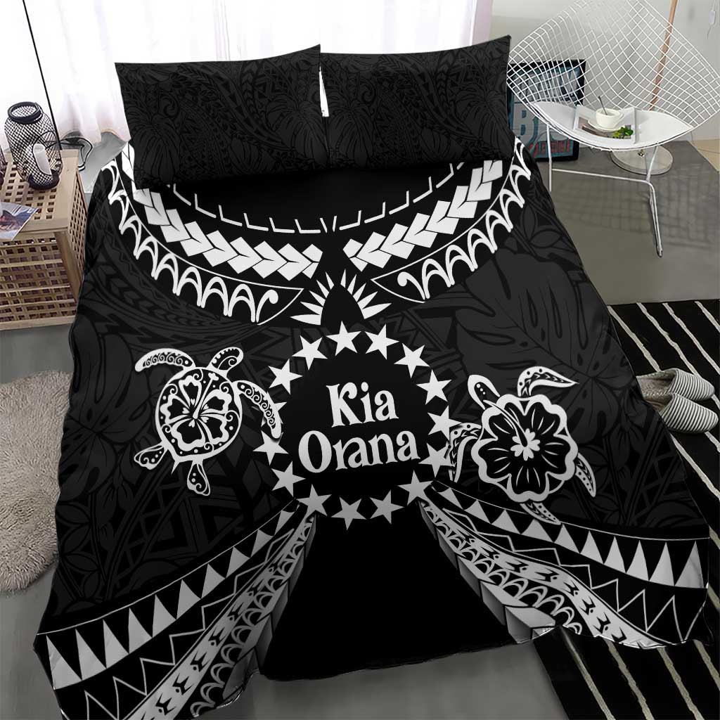 Kia Orana Cook Islands Bedding Set 2025 Pasifika Polynesian Turtle Black Color LT14 - Polynesian Pride