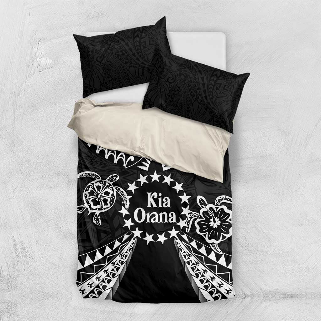 Kia Orana Cook Islands Bedding Set 2025 Pasifika Polynesian Turtle Black Color LT14 US Twin 172cm x 218cm Black - Polynesian Pride