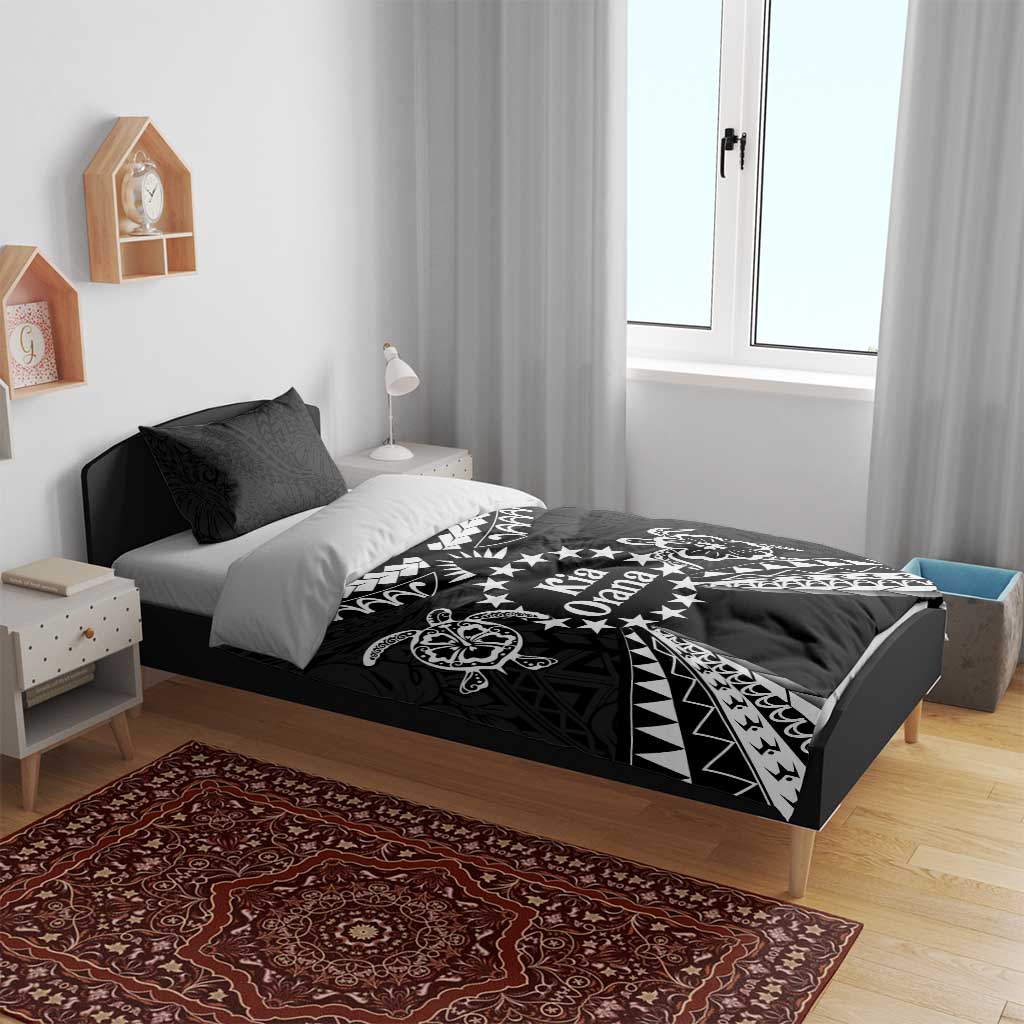 Kia Orana Cook Islands Bedding Set 2025 Pasifika Polynesian Turtle Black Color LT14 - Polynesian Pride