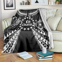 Kia Orana Cook Islands Blanket 2025 Pasifika Polynesian Turtle Black Color LT14 Black - Polynesian Pride