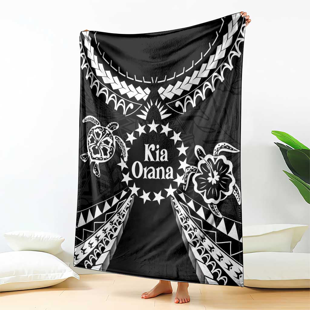 Kia Orana Cook Islands Blanket 2025 Pasifika Polynesian Turtle Black Color LT14 - Polynesian Pride