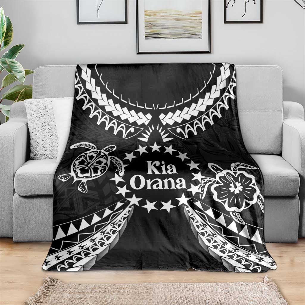 Kia Orana Cook Islands Blanket 2025 Pasifika Polynesian Turtle Black Color LT14 - Polynesian Pride