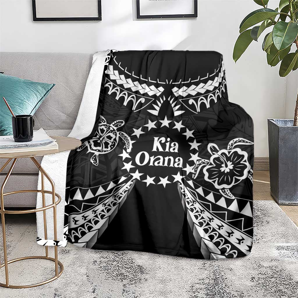 Kia Orana Cook Islands Blanket 2025 Pasifika Polynesian Turtle Black Color LT14 - Polynesian Pride